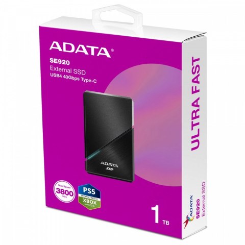 Dysk zewnętrzny SSD SE920 1TB USB4C 3800/3700 MB/s czarny Dysk zewnętrzny SSD SE920 1TB USB4C 3800/3700 MB/s czarny