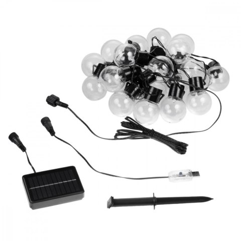 Girlanda solarna ogrodowa 2w1 LED MCE424 7m kule Girlanda solarna ogrodowa 2w1 LED MCE424 7m kule