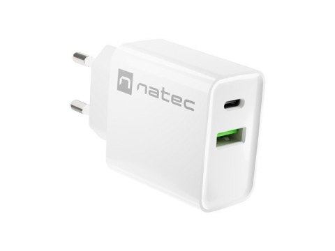 Ładowarka sieciowa Ribera 1x USB-A + 1x USB-C 20W Biała Ładowarka sieciowa Ribera 1x USB-A + 1x USB-C 20W Biała