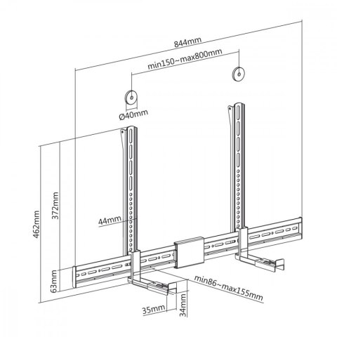 Uchwyt na soundbar regulowany MC-465 Uchwyt na soundbar regulowany MC-465