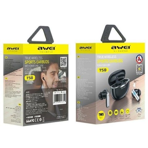 Słuchawki stereo Bluetoth T50 TWS Czarne Słuchawki stereo Bluetoth T50 TWS Czarne