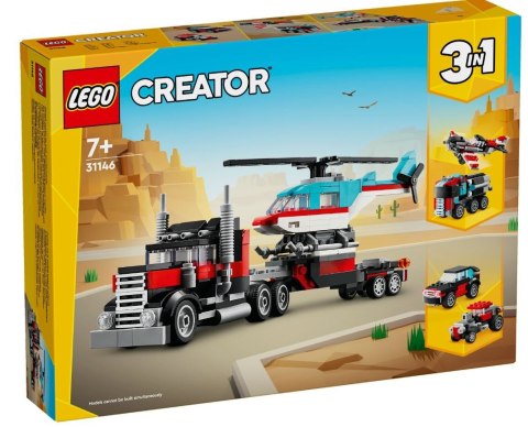Klocki Creator 31146 Ciężarówka z platformą i helikopterem Klocki Creator 31146 Ciężarówka z platformą i helikopterem
