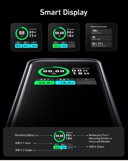 Powerbank Prime 20000 mAh 200W USB-C x 2 USB-A x 1 Powerbank Prime 20000 mAh 200W USB-C x 2 USB-A x 1