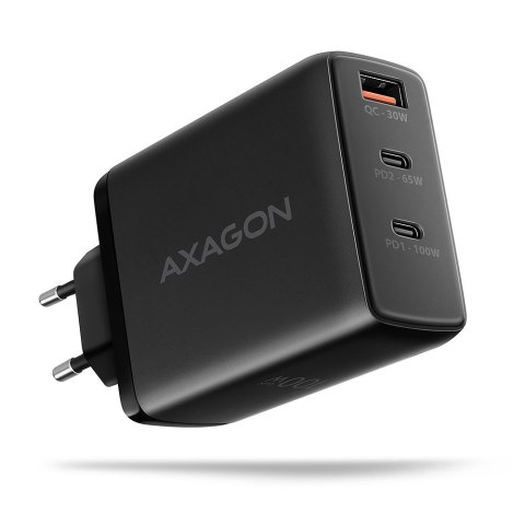 ACU-DPQ100 Ładowarka sieciowa GaN 100W, 3x port (USB-A + dual USB-C) PD3.0/QC4+/PPS/Apple Czarna ACU-DPQ100 Ładowarka sieciowa GaN 100W, 3x port (USB-A + dual USB-C) PD3.0/QC4+/PPS/Apple Czarna