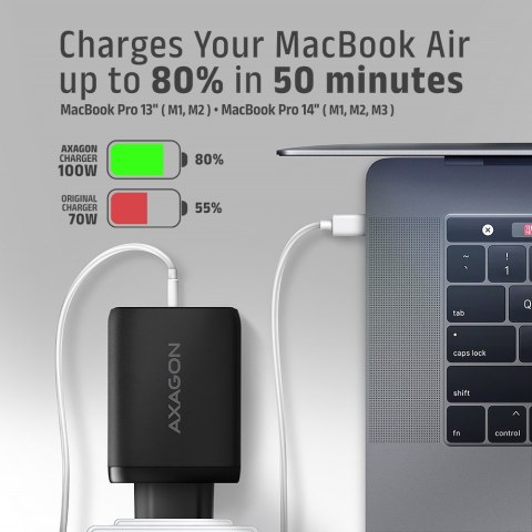 ACU-DPQ100 Ładowarka sieciowa GaN 100W, 3x port (USB-A + dual USB-C) PD3.0/QC4+/PPS/Apple Czarna ACU-DPQ100 Ładowarka sieciowa GaN 100W, 3x port (USB-A + dual USB-C) PD3.0/QC4+/PPS/Apple Czarna