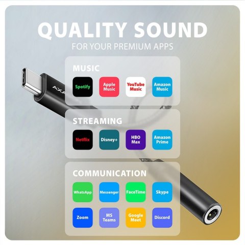 ADA-HC Zewnętrzna karta dźwiękowa USB-C 32bit DAC 3.5mm (F) złącze, 384kHz ADA-HC Zewnętrzna karta dźwiękowa USB-C 32bit DAC 3.5mm (F) złącze, 384kHz
