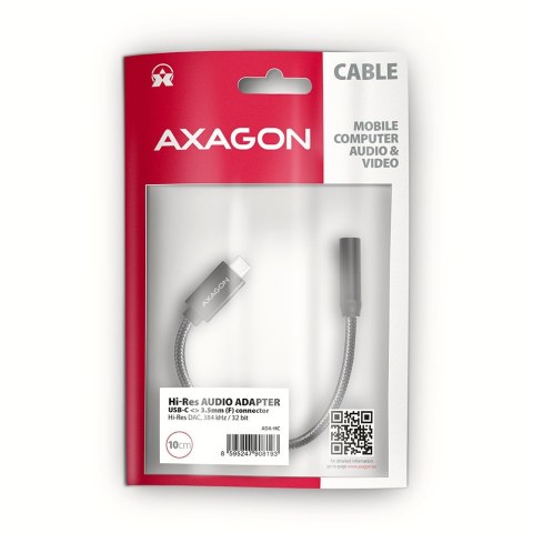ADA-HC Zewnętrzna karta dźwiękowa USB-C 32bit DAC 3.5mm (F) złącze, 384kHz ADA-HC Zewnętrzna karta dźwiękowa USB-C 32bit DAC 3.5mm (F) złącze, 384kHz
