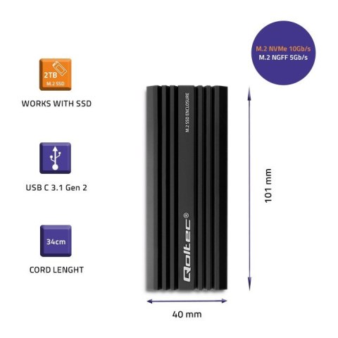 Obudowa | kieszeń NV2270 na dysk M.2 SSD | SATA | NVMe | USB-C | 2TB Obudowa | kieszeń NV2270 na dysk M.2 SSD | SATA | NVMe | USB-C | 2TB