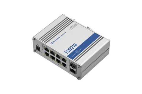 Przełącznik niezarządzalny TSW210 Switch 2xSFP 8xPoE+ 8xGbE DIN RAIL Back Panel Przełącznik niezarządzalny TSW210 Switch 2xSFP 8xPoE+ 8xGbE DIN RAIL Back Panel
