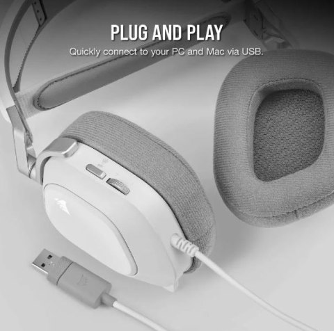 Słuchawki HS80 RGB USB Wired White Słuchawki HS80 RGB USB Wired White