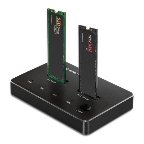 Stacja dokująca dysków SSD M.2 | NVMe | SATA | USB-C | DUAL 2 x 2TB Stacja dokująca dysków SSD M.2 | NVMe | SATA | USB-C | DUAL 2 x 2TB