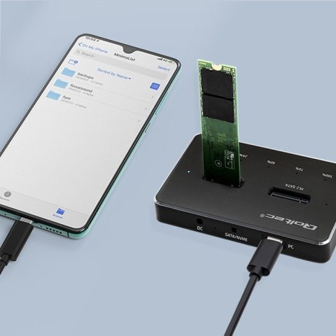 Stacja dokująca dysków SSD M.2 | NVMe | SATA | USB-C | DUAL 2 x 2TB Stacja dokująca dysków SSD M.2 | NVMe | SATA | USB-C | DUAL 2 x 2TB