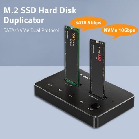 Stacja dokująca dysków SSD M.2 | NVMe | SATA | USB-C | DUAL 2 x 2TB Stacja dokująca dysków SSD M.2 | NVMe | SATA | USB-C | DUAL 2 x 2TB