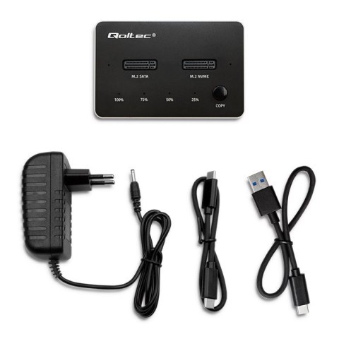 Stacja dokująca dysków SSD M.2 | NVMe | SATA | USB-C | DUAL 2 x 2TB Stacja dokująca dysków SSD M.2 | NVMe | SATA | USB-C | DUAL 2 x 2TB