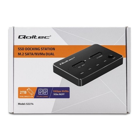 Stacja dokująca dysków SSD M.2 | NVMe | SATA | USB-C | DUAL 2 x 2TB Stacja dokująca dysków SSD M.2 | NVMe | SATA | USB-C | DUAL 2 x 2TB