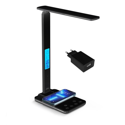Lampka biurkowa z ładowarką indukyjną MT222K czarna Lampka biurkowa z ładowarką indukyjną MT222K czarna