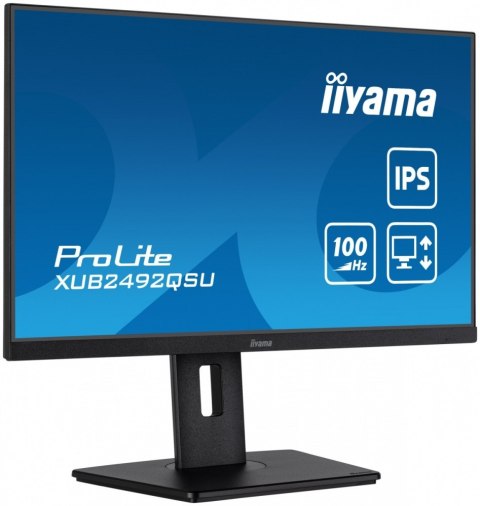 Monitor 23.8 cala ProLite XUB2492QSU-B1 IPS,QHD,USB-C,100Hz,3xUSB(3.2),HDMI,DP 300cd/m2,FreeSync,2x2W,HAS(150mm),PIVOT Monitor 23.8 cala ProLite XUB2492QSU-B1 IPS,QHD,USB-C,100Hz,3xUSB(3.2),HDMI,DP 300cd/m2,FreeSync,2x2W,HAS(150mm),PIVOT