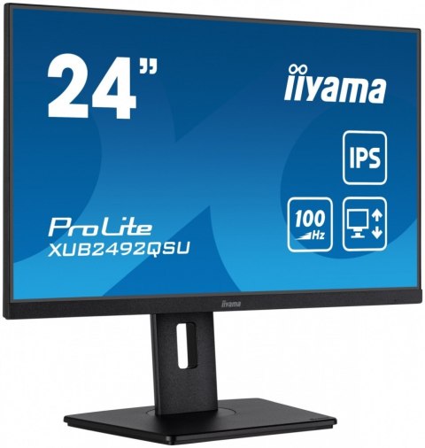 Monitor 23.8 cala ProLite XUB2492QSU-B1 IPS,QHD,USB-C,100Hz,3xUSB(3.2),HDMI,DP 300cd/m2,FreeSync,2x2W,HAS(150mm),PIVOT Monitor 23.8 cala ProLite XUB2492QSU-B1 IPS,QHD,USB-C,100Hz,3xUSB(3.2),HDMI,DP 300cd/m2,FreeSync,2x2W,HAS(150mm),PIVOT