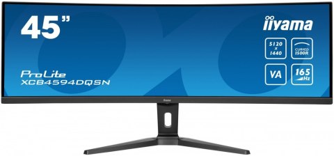Monitor 44.5 cala XCB4594DQSN-B1 VA,DQHD,165HZ,USB-C-DOCK,RJ45,32:9,1500R,450cd/m2,3000:1,0.8ms,3xUSB,2xHDMI,1xDP,2x3W,PowerDeli Monitor 44.5 cala XCB4594DQSN-B1 VA,DQHD,165HZ,USB-C-DOCK,RJ45,32:9,1500R,450cd/m2,3000:1,0.8ms,3xUSB,2xHDMI,1xDP,2x3W,PowerDeli