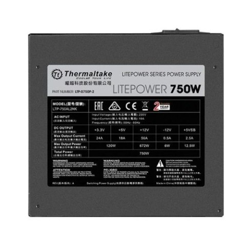 Zasilacz - Litepower II Black 750W (Active PFC, 2xPEG, 120mm, Single Rail) Zasilacz - Litepower II Black 750W (Active PFC, 2xPEG, 120mm, Single Rail)