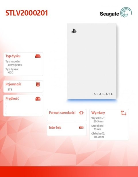 Dysk zewnętrzny Game Drive for PS5 2TB HDD STLV2000101 Dysk zewnętrzny Game Drive for PS5 2TB HDD STLV2000101