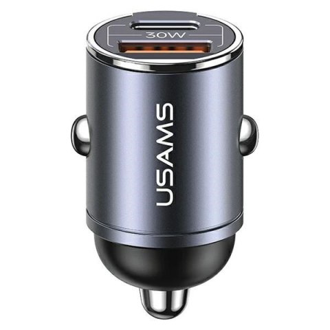 Ładowarka samochodowa 30W 1xUSB+1xUSB-C C38 Fast Charge Stalowa Ładowarka samochodowa 30W 1xUSB+1xUSB-C C38 Fast Charge Stalowa
