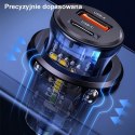 Ładowarka samochodowa 30W 1xUSB+1xUSB-C fast charge Niebieska