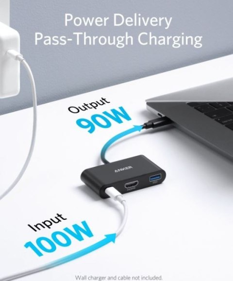 USB-C Hub 3w1 4K HDMI szary USB-C Hub 3w1 4K HDMI szary