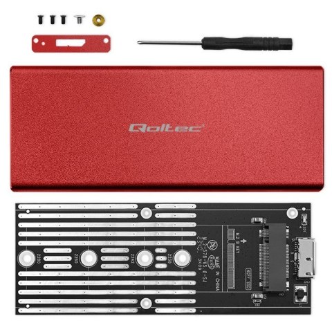 Obudowa | kieszeń na dysk M.2 SSD | SATA | NGFF | USB 3.0 | Superspeed 5Gb/s | 2TB | Czerwona Obudowa | kieszeń na dysk M.2 SSD | SATA | NGFF | USB 3.0 | Superspeed 5Gb/s | 2TB | Czerwona
