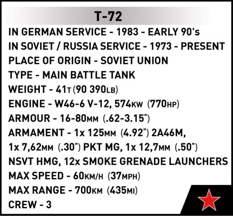 Klocki Armed Forces T-72 (East Germany/Soviet) Klocki Armed Forces T-72 (East Germany/Soviet)