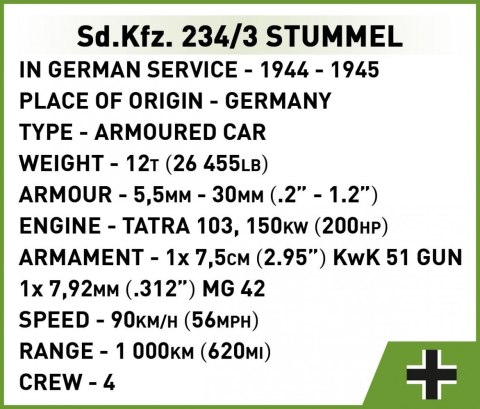 Klocki Historical Collection Sd.Kfz. 234/3 Stummel Klocki Historical Collection Sd.Kfz. 234/3 Stummel