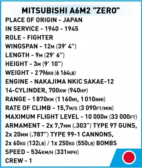 Klocki Mitsubishi A6M2 Zero Klocki Mitsubishi A6M2 Zero