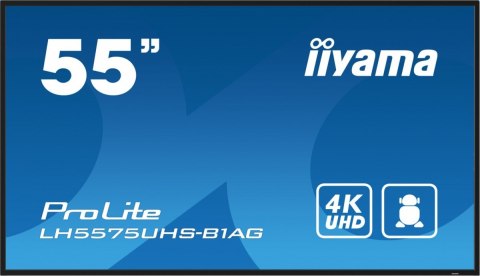 Monitor 54.6 cali ProLite LH5575UHS-B1AG 24/7,IPS,ANDROID.11,4K,500cd/m2,WiFi,3xHDMI,DP,Daisy/Chain,2xUSB,2x10W,RJ45,iiSignage2, Monitor 54.6 cali ProLite LH5575UHS-B1AG 24/7,IPS,ANDROID.11,4K,500cd/m2,WiFi,3xHDMI,DP,Daisy/Chain,2xUSB,2x10W,RJ45,iiSignage2,