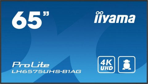 Monitor 65 cali LH6575UHS-B1AG 24/7,IPS,ANDROID.11,4K,500cd/m2,WiFi,3xHDMI,DP,Daisy/Chain,2xUSB,2x10W,RJ45,iiSignage2,FailOver,S Monitor 65 cali LH6575UHS-B1AG 24/7,IPS,ANDROID.11,4K,500cd/m2,WiFi,3xHDMI,DP,Daisy/Chain,2xUSB,2x10W,RJ45,iiSignage2,FailOver,S
