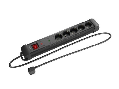 Listwa zasilająca 1.5m 5x230 SC SP1-05F-0150-BK Listwa zasilająca 1.5m 5x230 SC SP1-05F-0150-BK