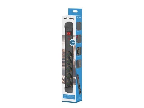 Listwa zasilająca 1.5m 5x230 SC SP1-05F-0150-BK Listwa zasilająca 1.5m 5x230 SC SP1-05F-0150-BK