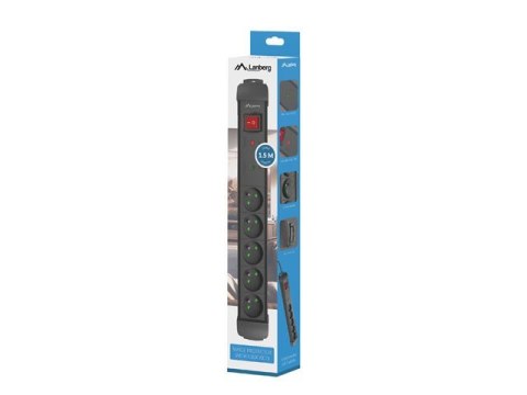 Listwa zasilająca 1,5m 5x230V SP1-05E-0150-BK Listwa zasilająca 1,5m 5x230V SP1-05E-0150-BK