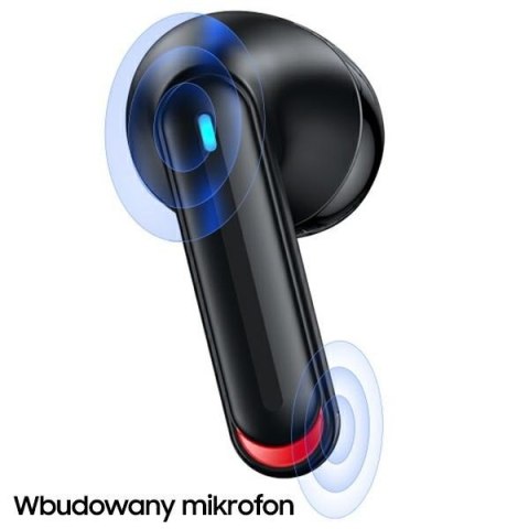 Słuchawki Bluetooth TWS 5.2 NX10 Series Dual microfon czarne Słuchawki Bluetooth TWS 5.2 NX10 Series Dual microfon czarne