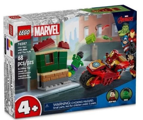 Klocki Marvel Super Heroes 76287 Iron Man z motocyklem i Hulk Klocki Marvel Super Heroes 76287 Iron Man z motocyklem i Hulk