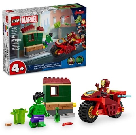 Klocki Marvel Super Heroes 76287 Iron Man z motocyklem i Hulk Klocki Marvel Super Heroes 76287 Iron Man z motocyklem i Hulk
