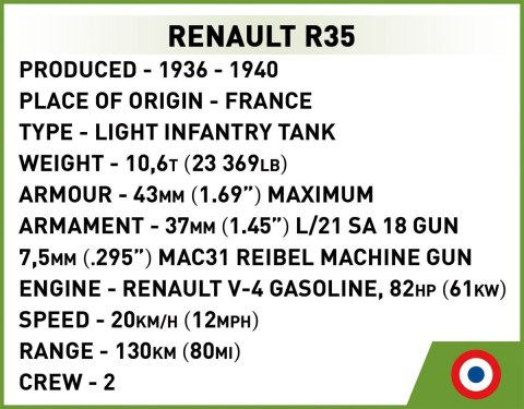 Klocki Renault R35 - Valentine IX - Panzer I Klocki Renault R35 - Valentine IX - Panzer I