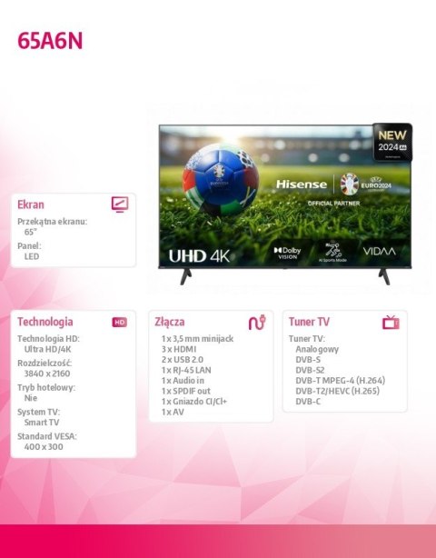 Telewizor LED 65 cali 65A6N Telewizor LED 65 cali 65A6N