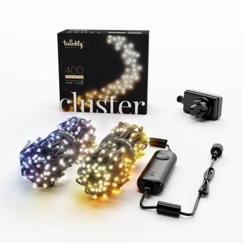 Inteligentne lampki LED Cluster 400 LED AWW girlanda, 6m, IP44, czarny przewód Inteligentne lampki LED Cluster 400 LED AWW girlanda, 6m, IP44, czarny przewód