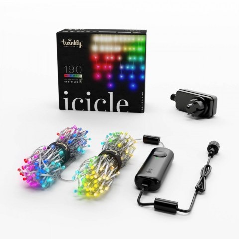 Inteligentne lampki sople Icicle 190 RGBW LED, 5x0,5 m, IP44, przezroczysty przewód Inteligentne lampki sople Icicle 190 RGBW LED, 5x0,5 m, IP44, przezroczysty przewód