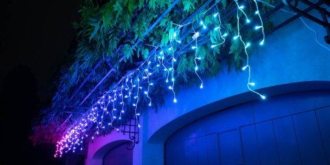 Inteligentne lampki sople Icicle 190 RGBW LED, 5x0,5 m, IP44, przezroczysty przewód Inteligentne lampki sople Icicle 190 RGBW LED, 5x0,5 m, IP44, przezroczysty przewód