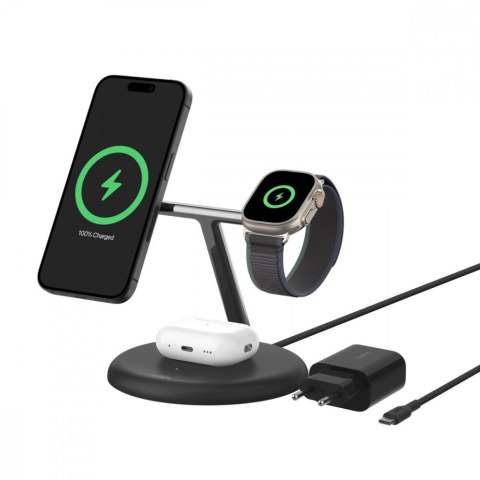 Ładowarka Boost Charge Pro 3w1 Qi2 15W Czarna regulowana Ładowarka Boost Charge Pro 3w1 Qi2 15W Czarna regulowana