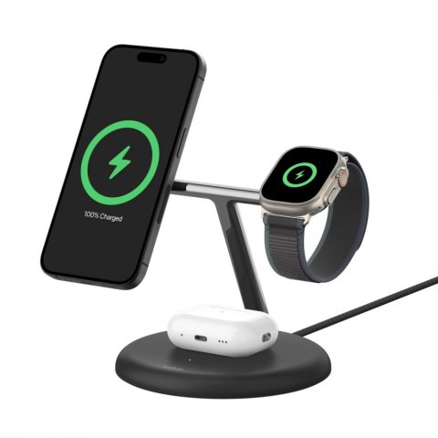 Ładowarka Boost Charge Pro 3w1 Qi2 15W Czarna regulowana Ładowarka Boost Charge Pro 3w1 Qi2 15W Czarna regulowana