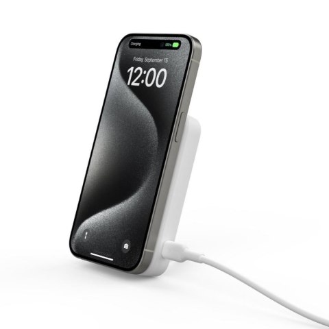 Powerbank ze standem 8000mAh Qi2 MagSafe Biały Powerbank ze standem 8000mAh Qi2 MagSafe Biały