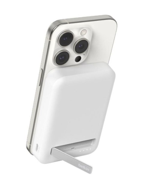 Powerbank ze standem 8000mAh Qi2 MagSafe Biały Powerbank ze standem 8000mAh Qi2 MagSafe Biały