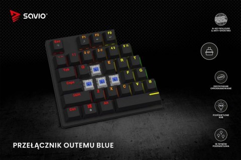 Klawiatura mechaniczna RGB Tempest X2 Outemu Blue Klawiatura mechaniczna RGB Tempest X2 Outemu Blue